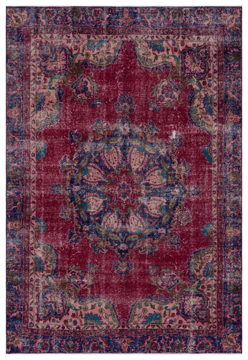 Atina Red Vintage Wool Handmade Area Rug 5'10" x 9'3"