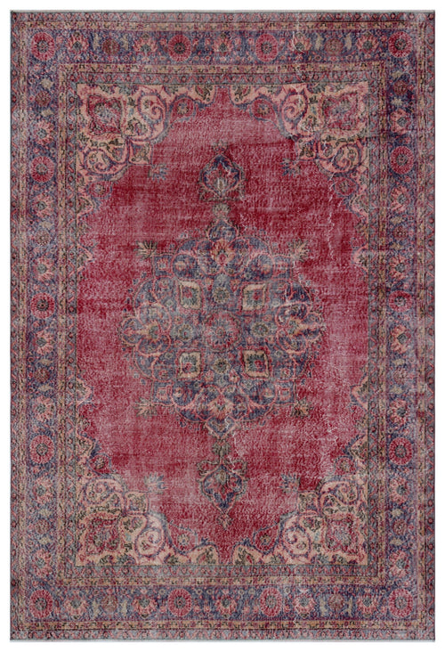 Atina Red Vintage Wool Handmade Area Rug 6'6" x 9'6"