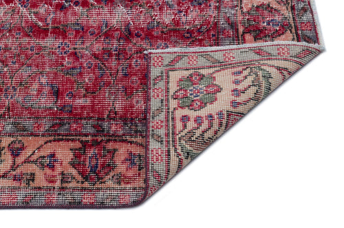 Atina Red Vintage Wool Handmade Area Rug 5'6" x 8'7"