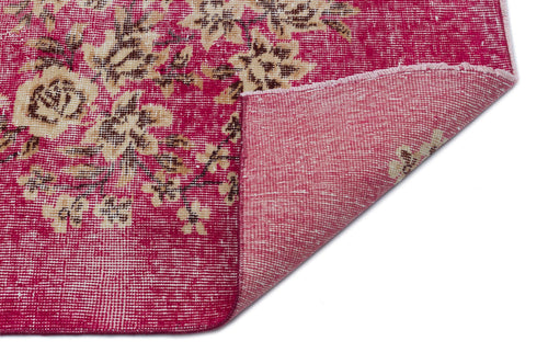 Atina Pink Vintage Wool Handmade Area Rug 4'10" x 8'1"