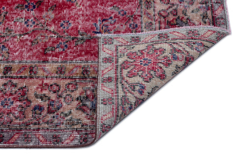 Atina Red Vintage Wool Handmade Area Rug 5'8" x 9'1"
