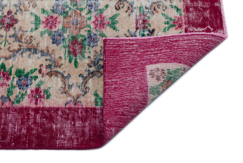 Atina Beige Vintage Wool Handmade Area Rug 5'1" x 7'10"