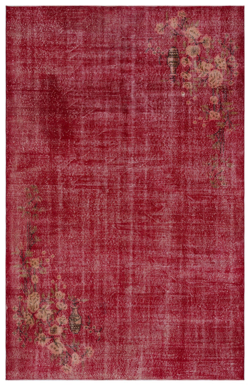 Atina Red Vintage Wool Handmade Area Rug 6'6" x 9'11"