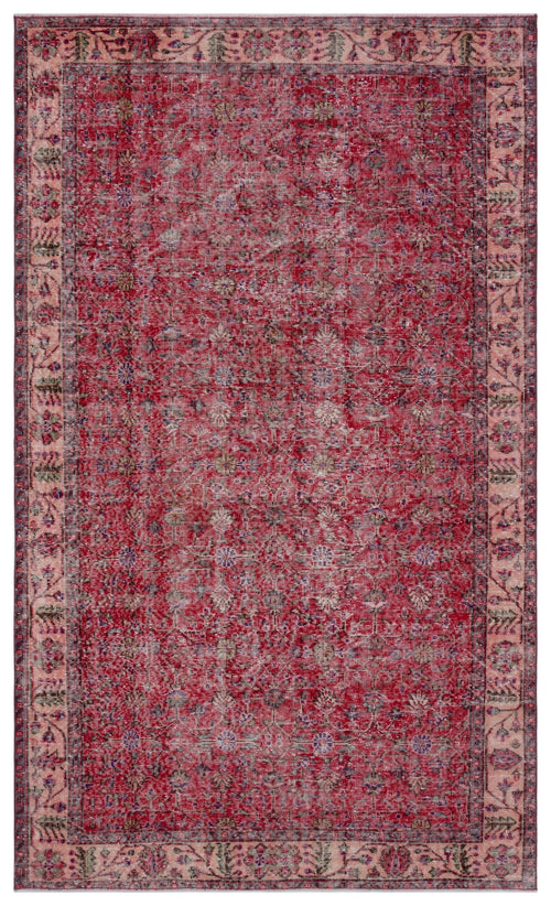 Atina Red Vintage Wool Handmade Area Rug 5'10" x 9'4"