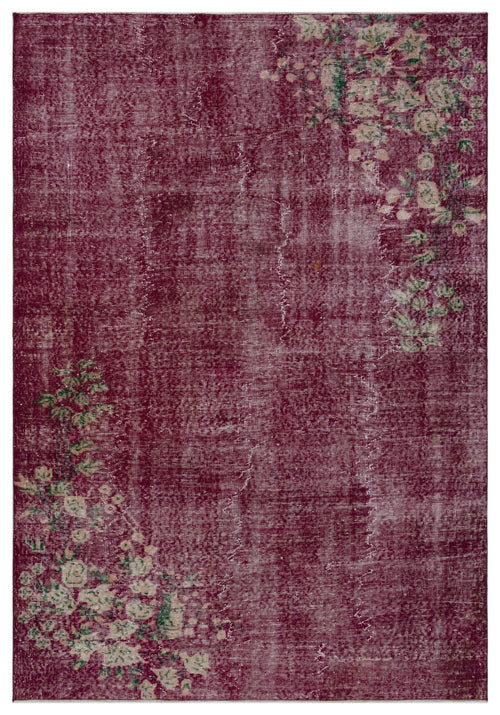Atina Red Vintage Wool Handmade Area Rug 5'11" x 8'5"
