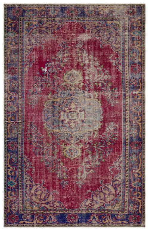 Atina Red Vintage Wool Handmade Area Rug 6'3" x 8'11"