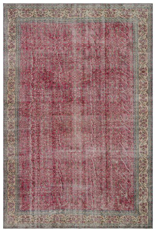 Atina Red Vintage Wool Handmade Area Rug 7'1" x 10'6"