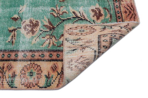 Atina Green Vintage Wool Handmade Area Rug 5'0" x 8'8"