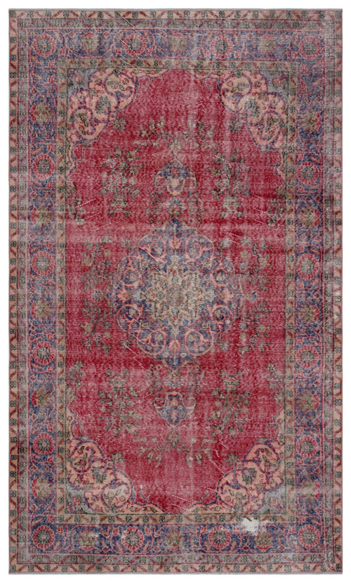 Atina Red Vintage Wool Handmade Area Rug 5'11" x 9'11"