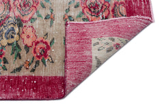 Atina Red Floral Wool Handmade Area Rug 4'9" x 9'1"