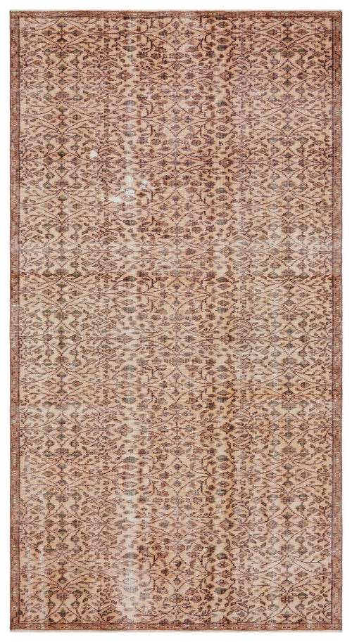 Atina Beige Vintage Wool Handmade Area Rug 5'0" x 9'5"
