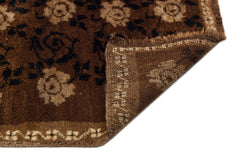 Girit Brown Geometric Wool Handmade Area Rug 4'11" x 7'3"