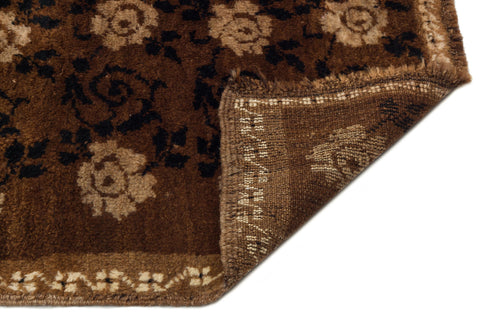 Girit Brown Geometric Wool Handmade Area Rug 4'11" x 7'3"