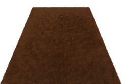 Girit Brown Geometric Wool Handmade Area Rug 4'4" x 6'7"