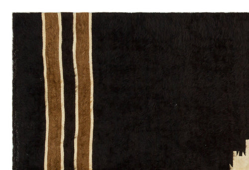 Girit Black Geometric Wool Handmade Area Rug 3'11" x 5'11"