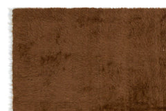 Girit Brown Geometric Wool Handmade Area Rug 4'2" x 6'3"