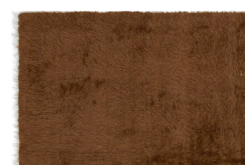 Girit Brown Geometric Wool Handmade Area Rug 4'2" x 6'3"