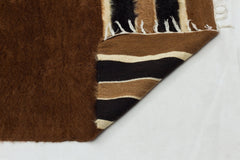 Girit Brown Geometric Wool Handmade Area Rug 4'4" x 6'9"