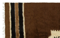 Girit Brown Geometric Wool Handmade Area Rug 4'4" x 6'9"