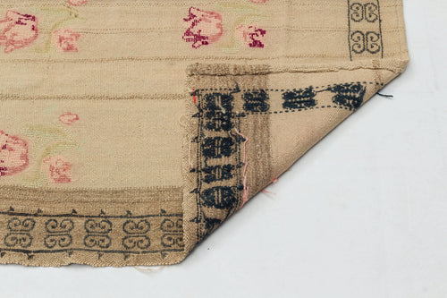 Girit Brown Geometric Wool Handmade Area Rug 5'2" x 8'3"