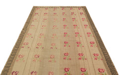 Girit Brown Geometric Wool Handmade Area Rug 5'2" x 8'3"