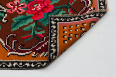 Girit Red Floral Wool Handmade Area Rug 5'9" x 9'4"