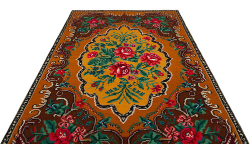 Girit Red Floral Wool Handmade Area Rug 5'9" x 9'4"