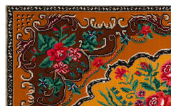 Girit Red Floral Wool Handmade Area Rug 5'9" x 9'4"