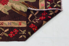 Girit Red Floral Wool Handmade Area Rug 6'4" x 12'2"