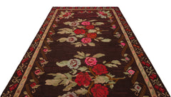 Girit Red Floral Wool Handmade Area Rug 6'4" x 12'2"