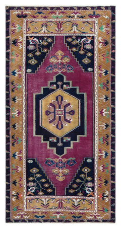 Kavala Purple Classic Wool Handmade Area Rug 3'1" x 6'1"