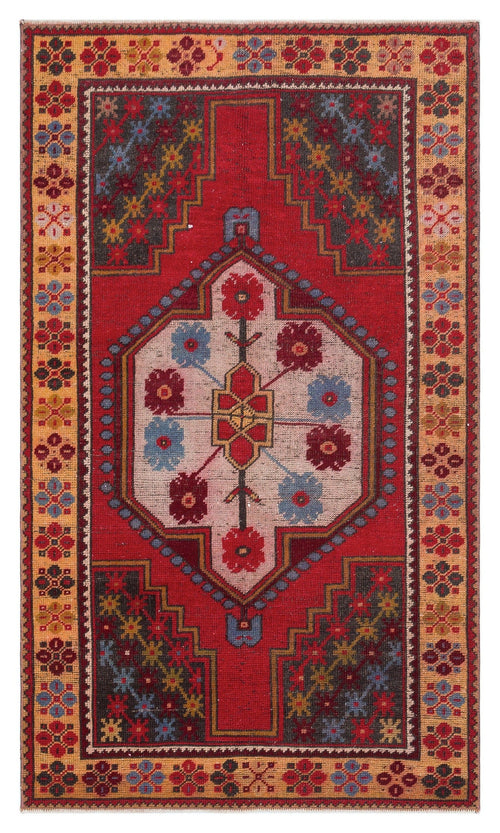 Kavala Red Classic Wool Handmade Area Rug 3'7" x 6'2"