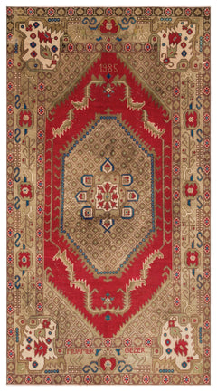 Kavala Red Classic Wool Handmade Area Rug 5'10" x 7'9"