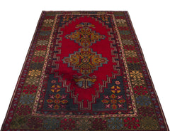 Kavala Red Classic Wool Handmade Area Rug 4'0" x 6'6"