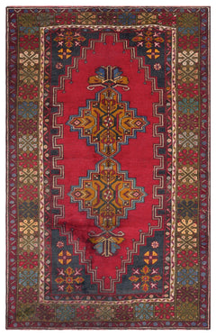 Kavala Red Classic Wool Handmade Area Rug 4'0" x 6'6"
