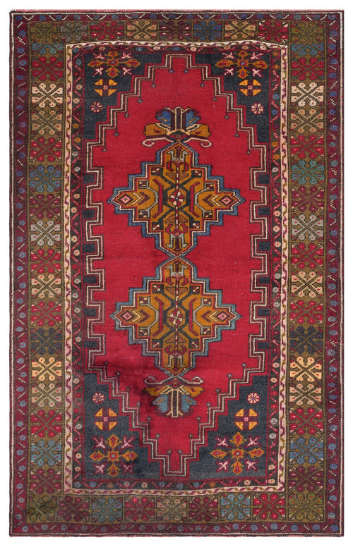 Kavala Red Classic Wool Handmade Area Rug 4'0" x 6'6"