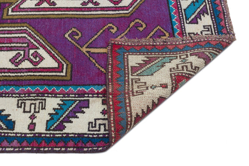 Kavala Purple Classic Wool Handmade Area Rug 4'1" x 6'7"