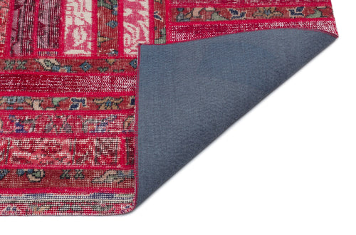 Iskece Red Vintage Wool Handmade Area Rug 4'0" x 6'7"