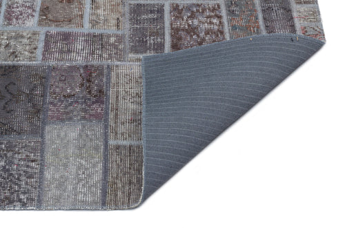 Iskece Grey Vintage Wool Handmade Area Rug 3'10" x 6'2"