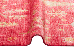 Handmade Viscose Rug – Modern Red Area Rug With Floral Pattern, Soft Texture