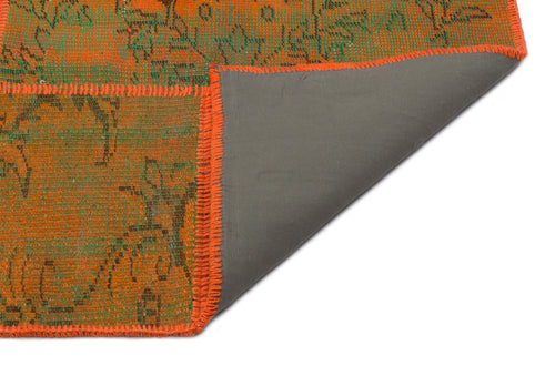 Iskece 33894 Orange Vintage Wool Handmade Area Rug 5'3" x 7'7"