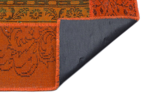 Iskece 33906 Orange Vintage Wool Handmade Area Rug 5'3" x 7'7"