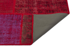 Iskece 33919 Red Patchwork Wool Handmade Area Rug 5'3" x 7'7"