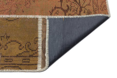 Iskece 33941 Brown Patchwork Wool Handmade Area Rug 5'3" x 7'7"