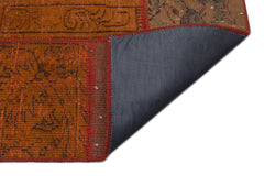 Iskece 33942 Brown Patchwork Wool Handmade Area Rug 5'3" x 7'7"