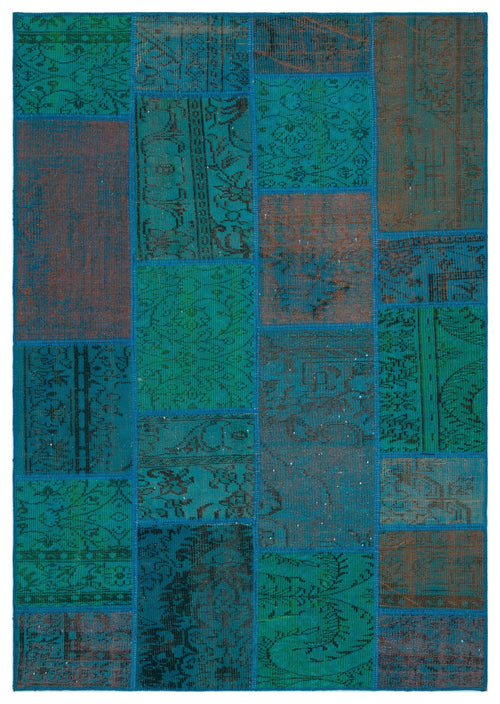 Iskece 33945 Patchwork Vintage Wool Handmade Area Rug 5'3" x 7'7"