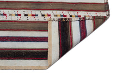 Girit Beige Striped Wool Handmade Area Rug 5'2" x 7'0"