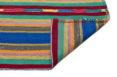 Girit Beige Striped Wool Handmade Area Rug 6'0" x 9'7"