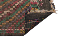 Girit Beige Striped Wool Handmade Area Rug 5'2" x 9'6"