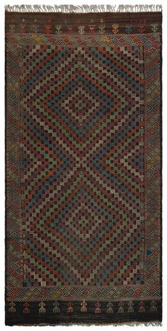Girit Brown Wool Handmade Area Rug 5'1" x 10'2"